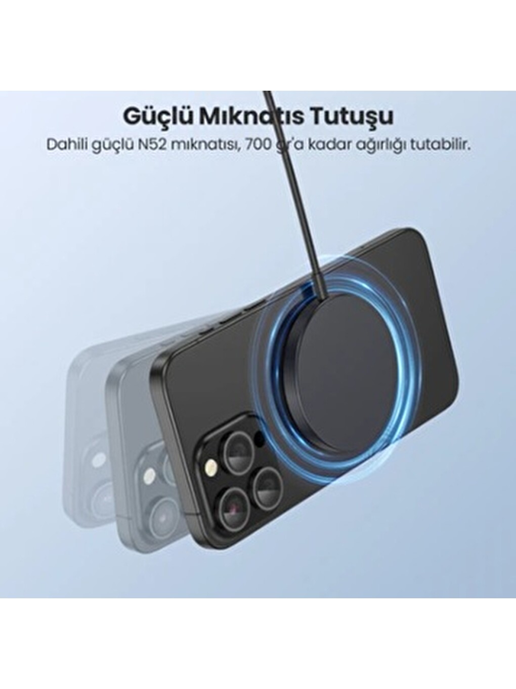 1hora Gar281 Manyetik Kablosuz Şarj Cihazı - Ios Ve Android Uyumlu - Yüksek Verimlilik - Siyah-5