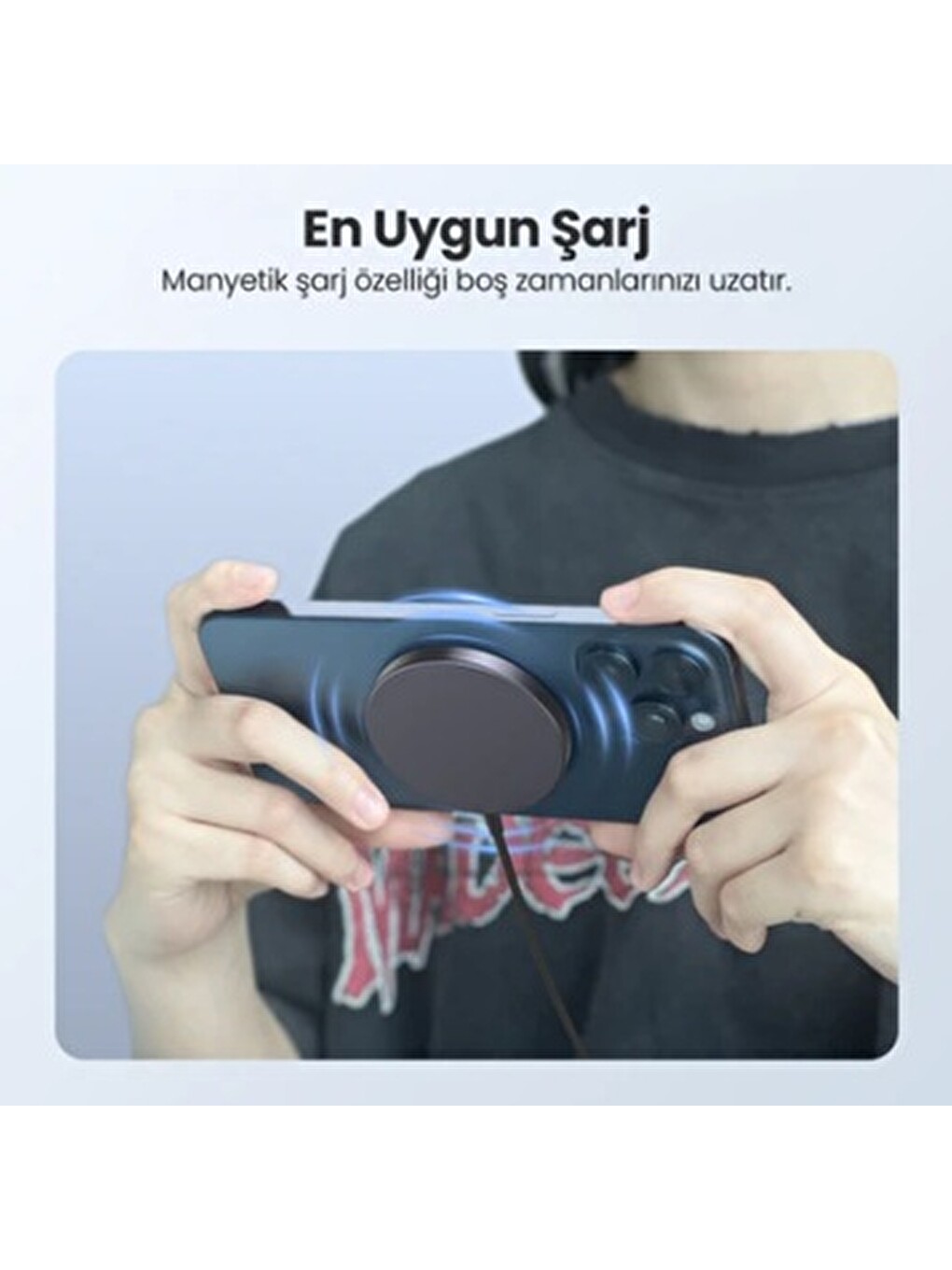 1hora Gar281 Manyetik Kablosuz Şarj Cihazı - Ios Ve Android Uyumlu - Yüksek Verimlilik - Siyah-9