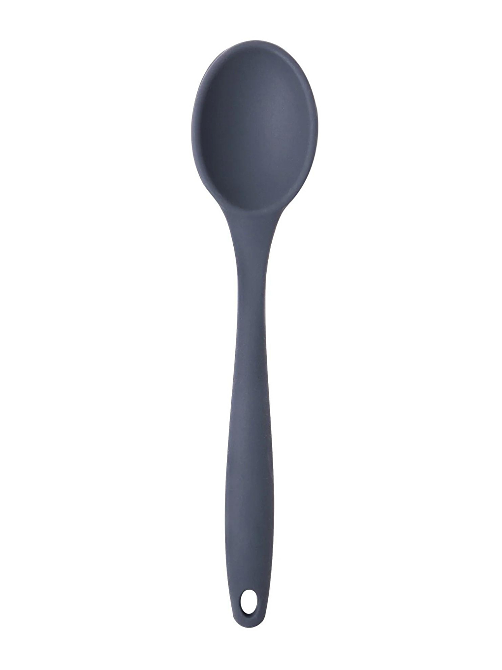 Büyük Boy Yanmaz Silikon Düz Spatula Kaşık SetiKaşık ve Düz Spatula Antrasit 2 Adet-1