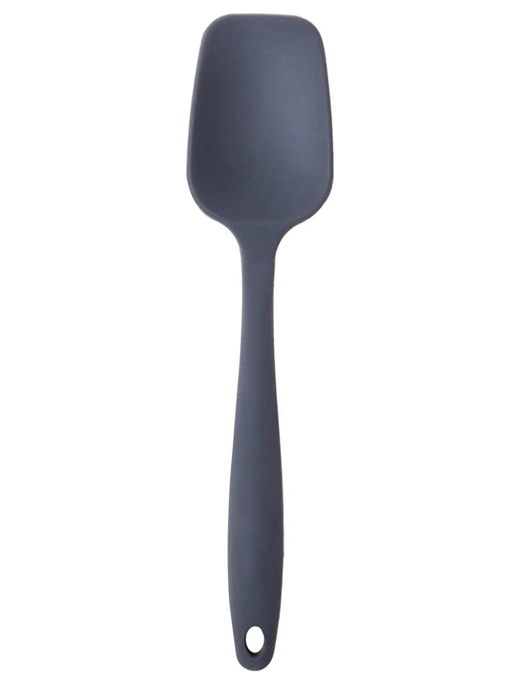 Büyük Boy Yanmaz Silikon Düz Spatula Kaşık SetiKaşık ve Düz Spatula Antrasit 2 Adet-2