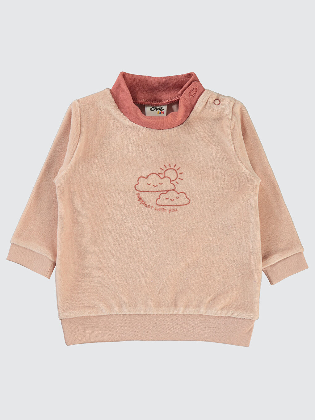 Pembe Baby Kız Bebek Sweatshirt 6-18 Ay Pudra