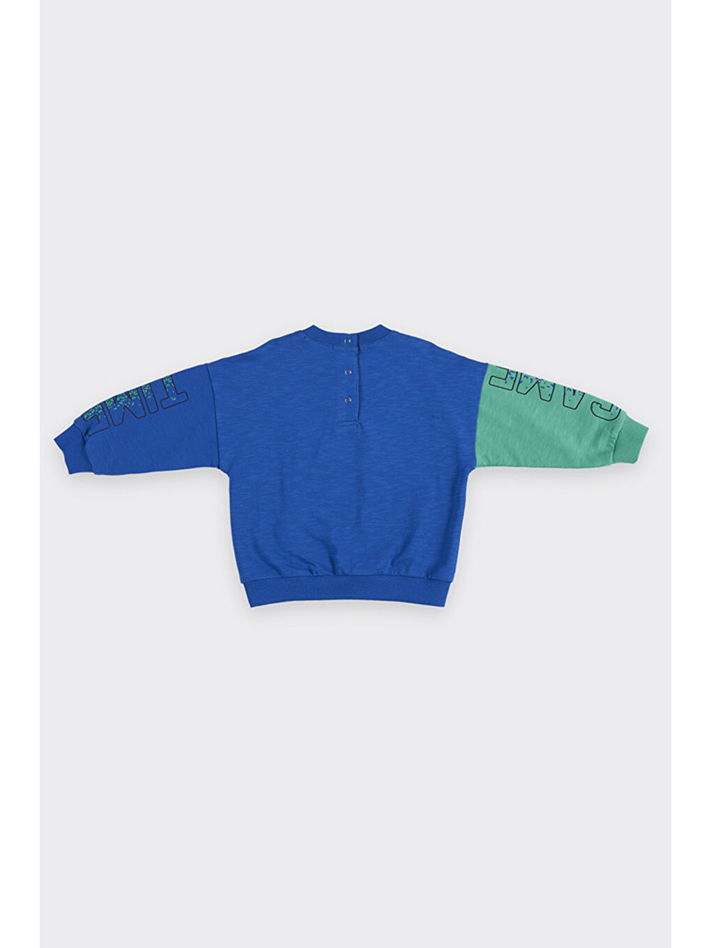 Erkek Bebek Baskılı Mavi Sweatshirt-1