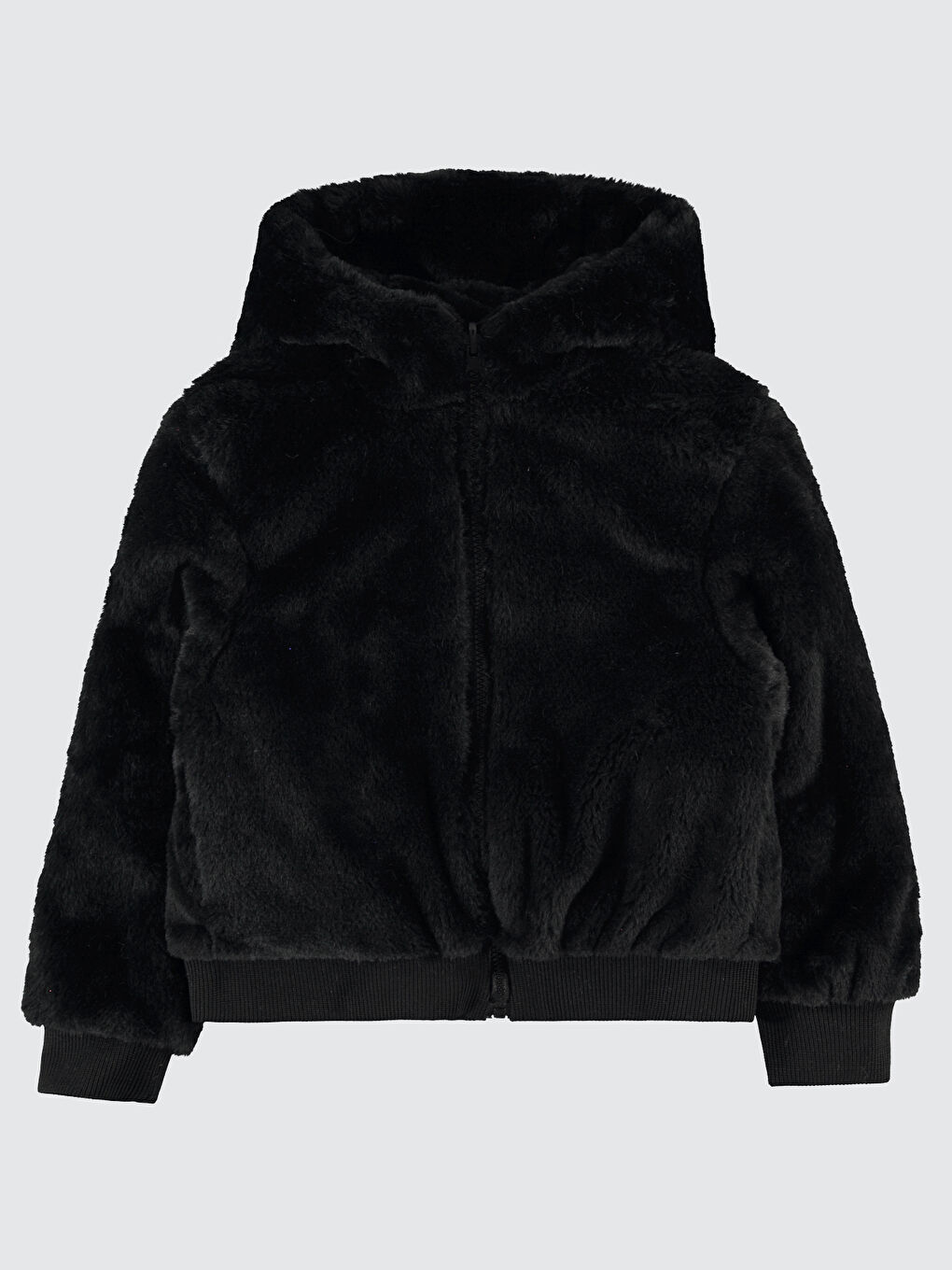 Kız Çocuk Kapüşonlu Mont 6 9 Yaş Siyah-1