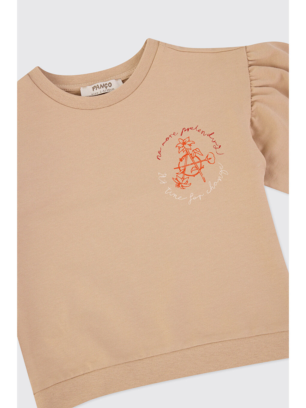 Kız Bebek Baskı Detaylı Bej Sweatshirt-2