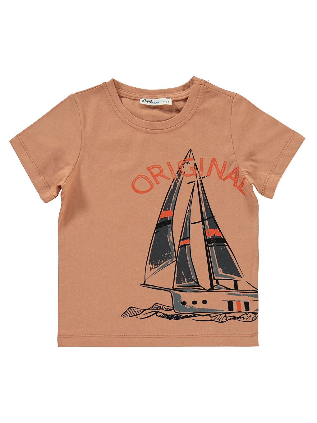 Kahverengi Boys Erkek Çocuk Kaprili Takım 2-5 Yaş Kiremit-2