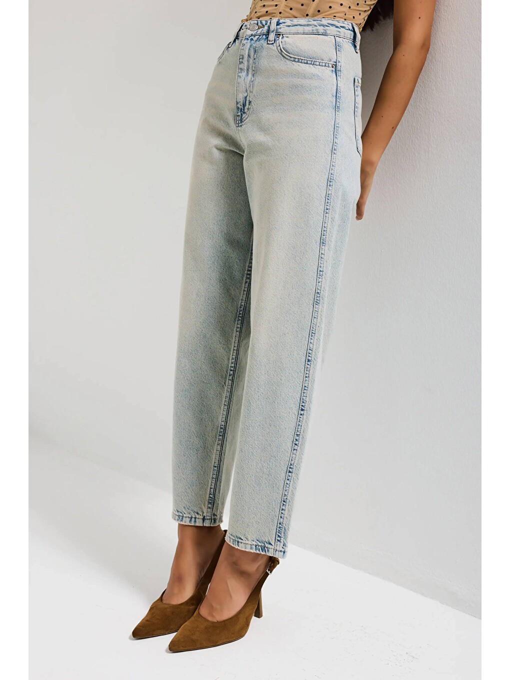 Mavi Kadın Jean Rengi 4s6-75 Relax Fit %100 Pamuk Denim Jean-4