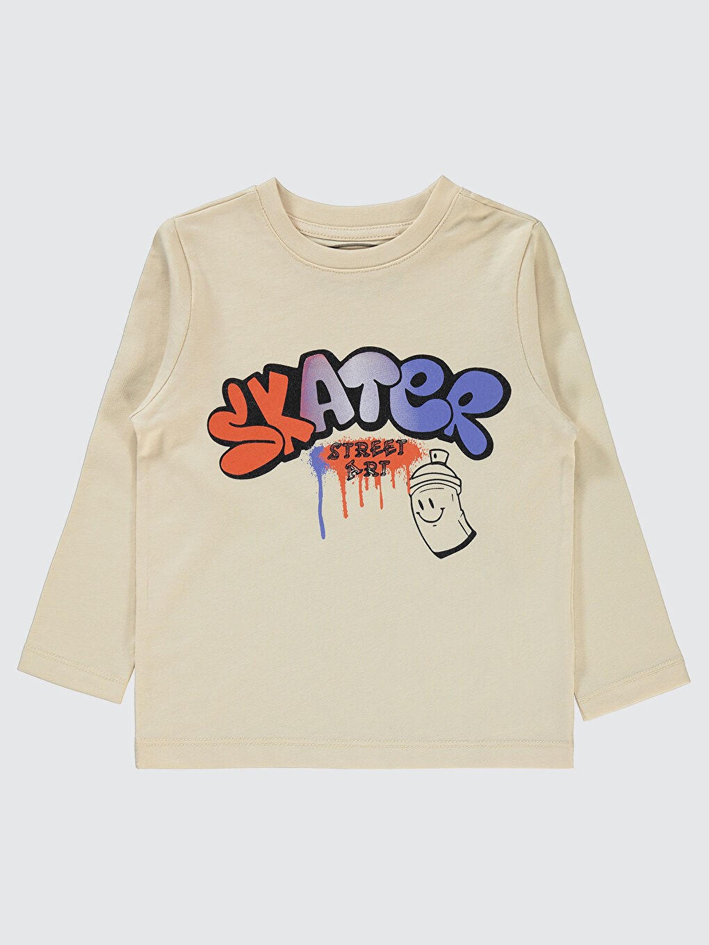 Bej Erkek Çocuk Sweatshirt 2-5 Yaş Taş Rengi