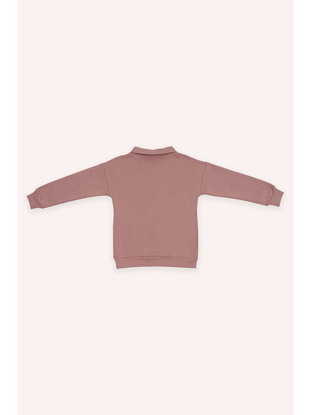 Pembe Erkek Çocuk Yakalı Gül Rengi Sweatshirt-1