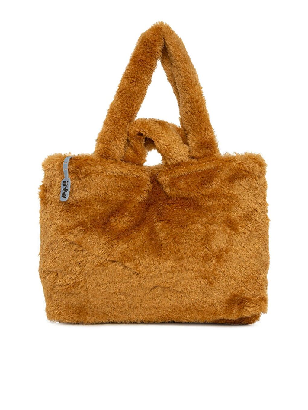 Kahverengi Çift Askılı Tüylü Tote Büyük Çanta-2