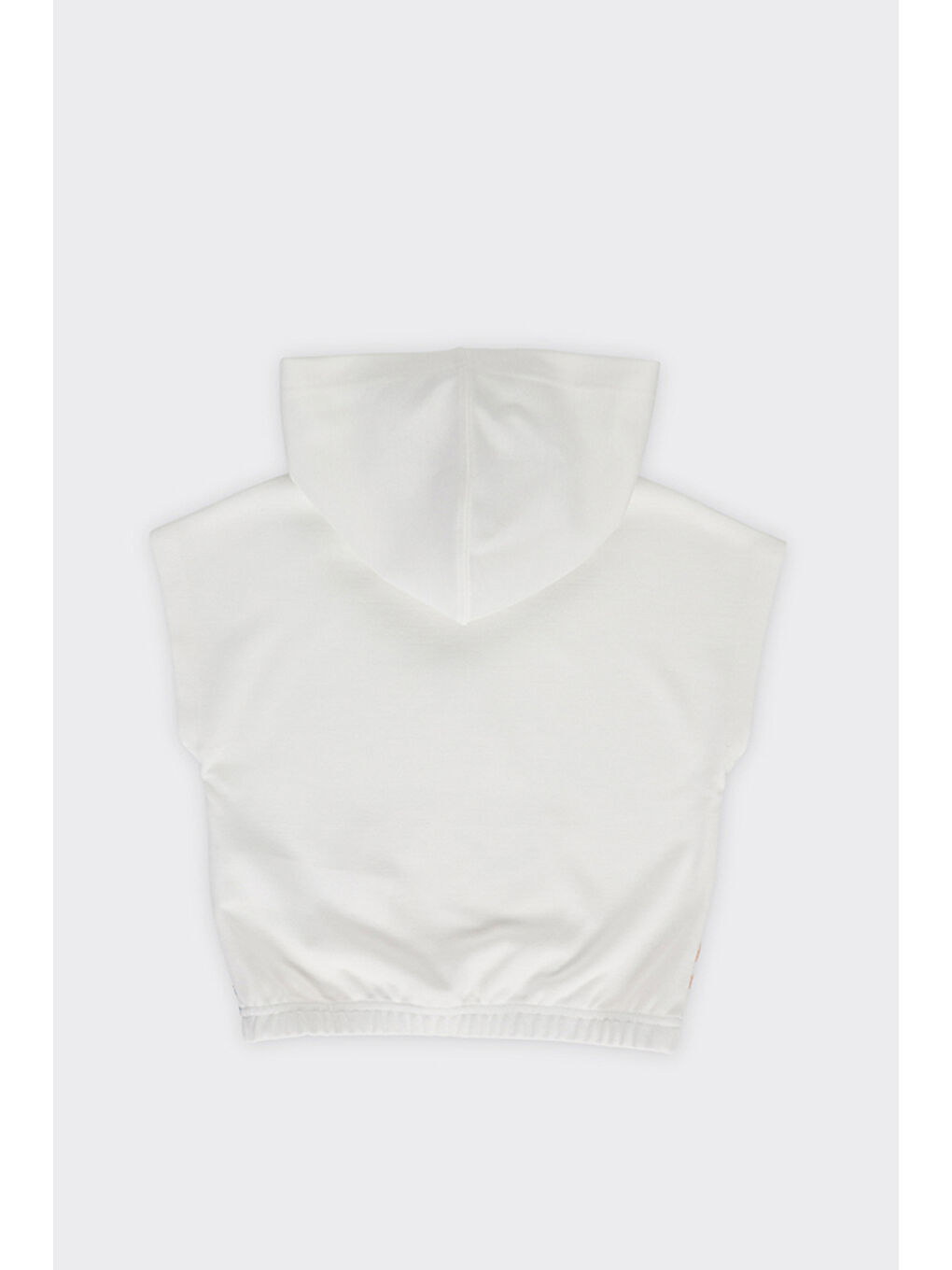 Kız Çocuk Desenli Kanguru Cepli Kapüşonlu Ekru Sweatshirt-2