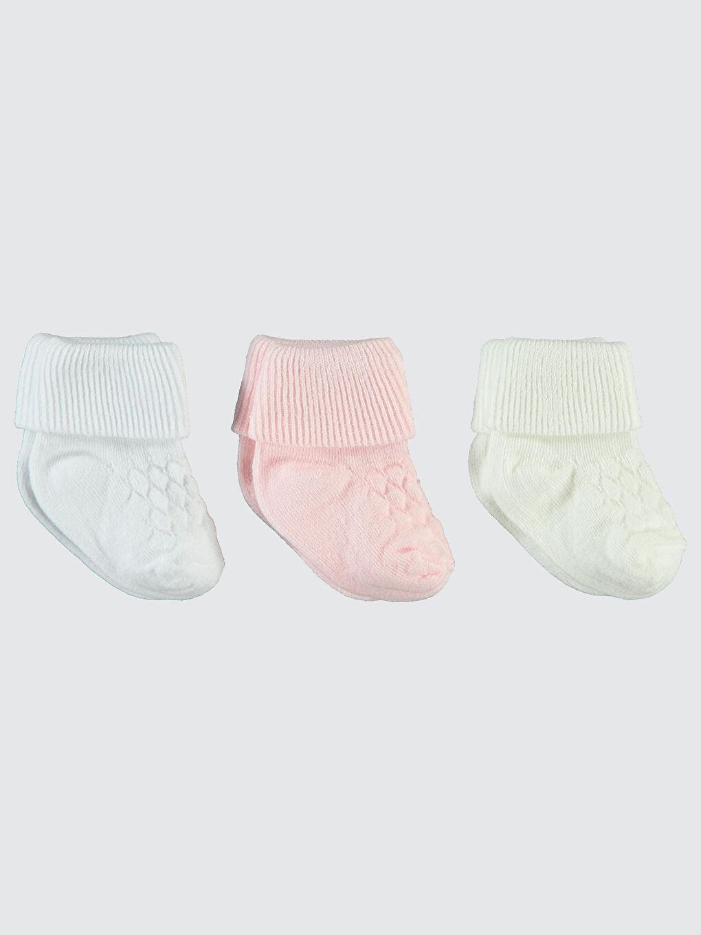 Baby Kız Bebek 3'lü Çorap Set 0-6 Ay Pembe