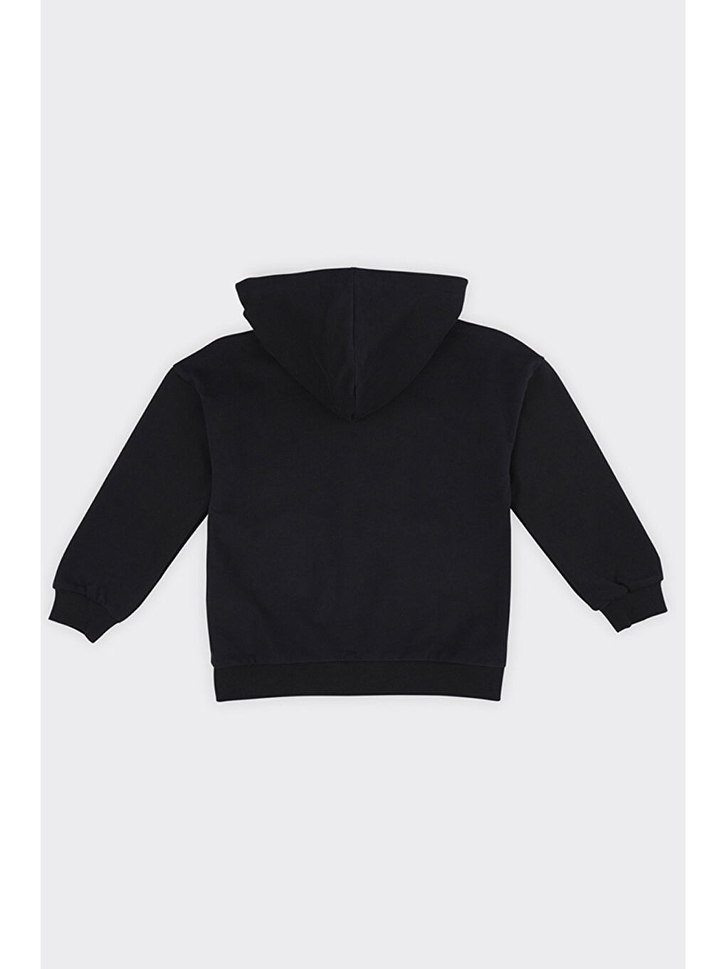 Unisex Çocuk Fermuarlı Siyah Sweatshirt-1