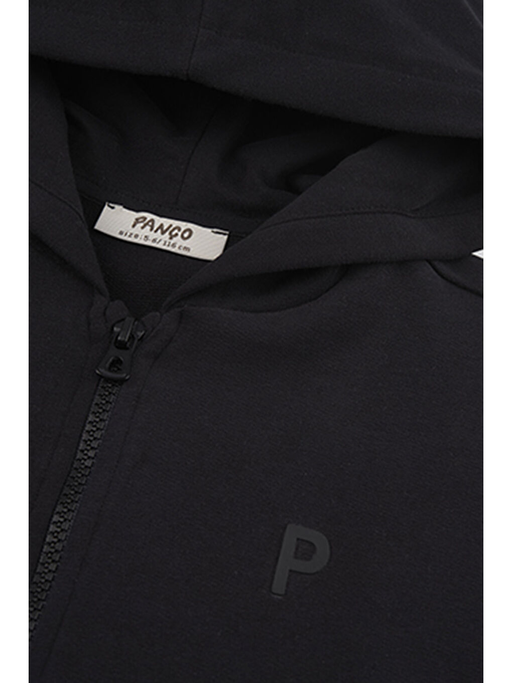 Unisex Çocuk Fermuarlı Siyah Sweatshirt-2