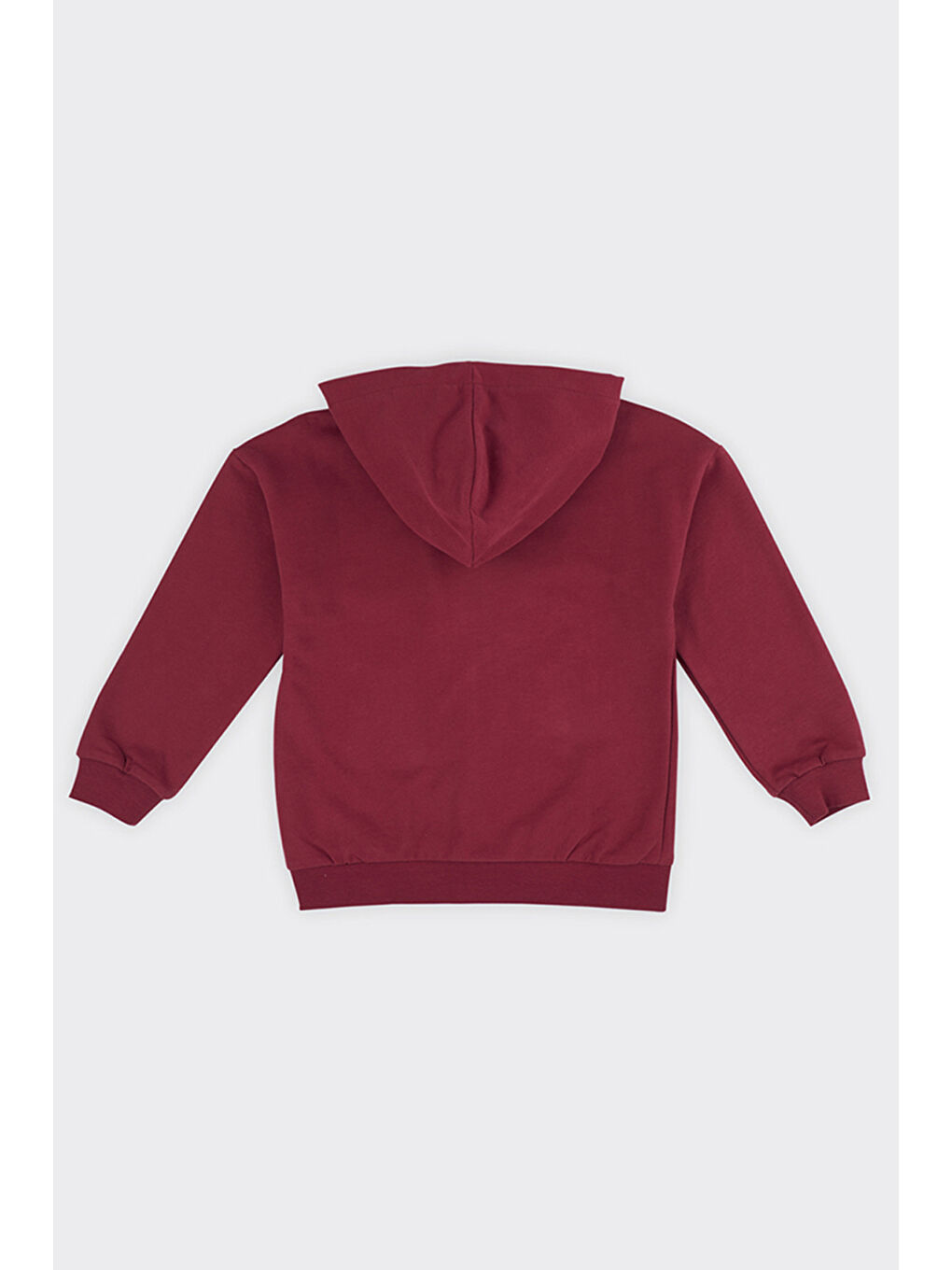 Unisex Çocuk Fermuarlı Bordo Sweatshirt-1