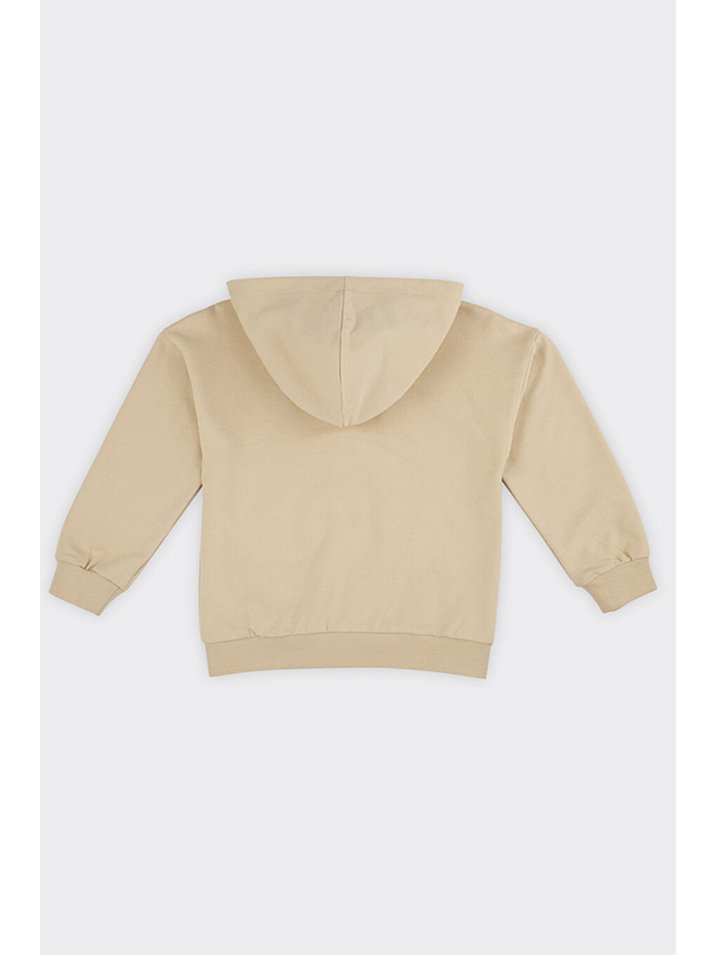 Unisex Çocuk Fermuarlı Bej Sweatshirt-1