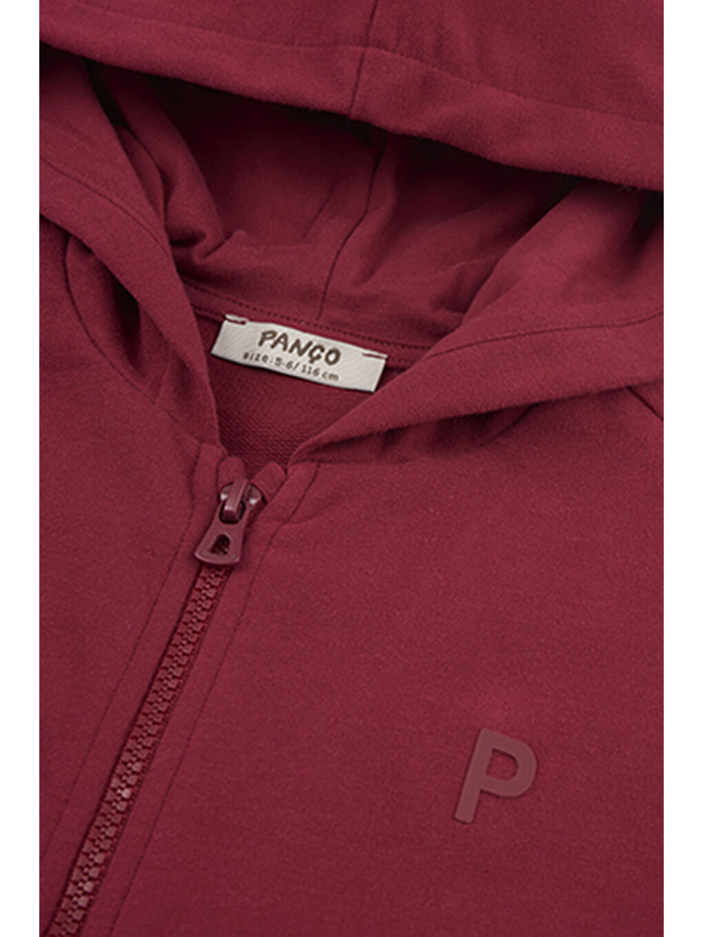 Unisex Çocuk Fermuarlı Bordo Sweatshirt-2