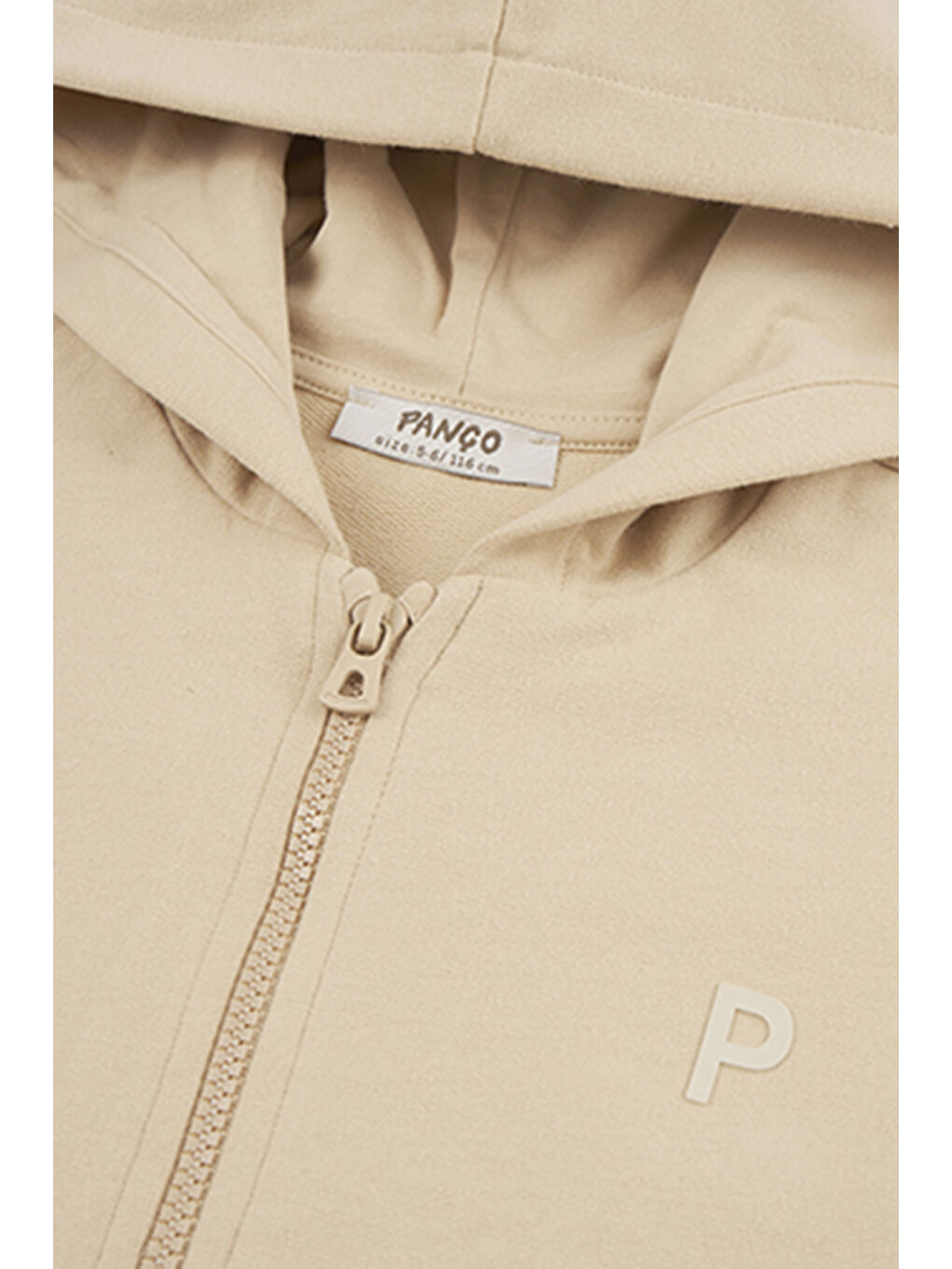 Unisex Çocuk Fermuarlı Bej Sweatshirt-2