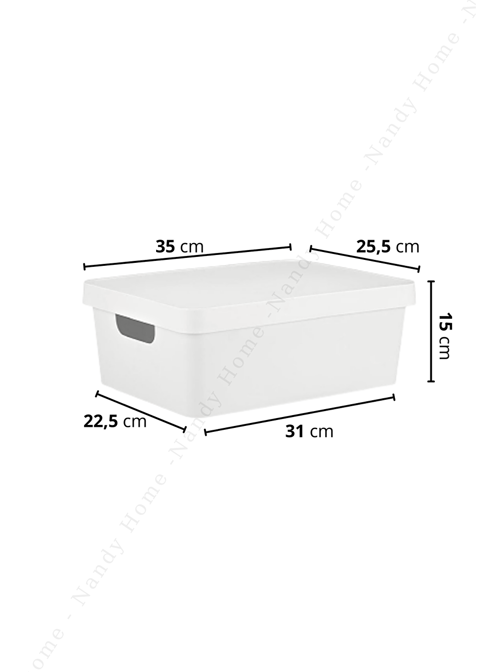 Nandy Home Karışık 10 Lt. Kapaklı Kutu BEYAZ - 1