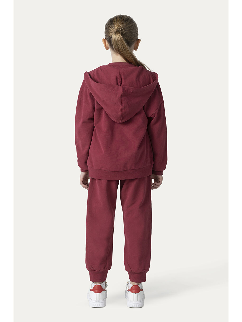 Unisex Çocuk Fermuarlı Bordo Sweatshirt-6