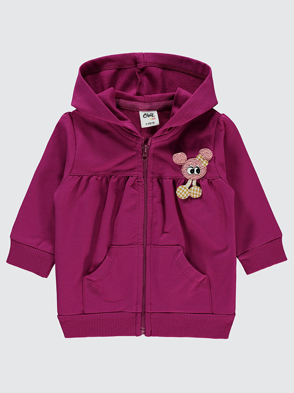 Civil Baby Kız Bebek Kapüşonlu Hırka 6-18 Ay Orkide Moru