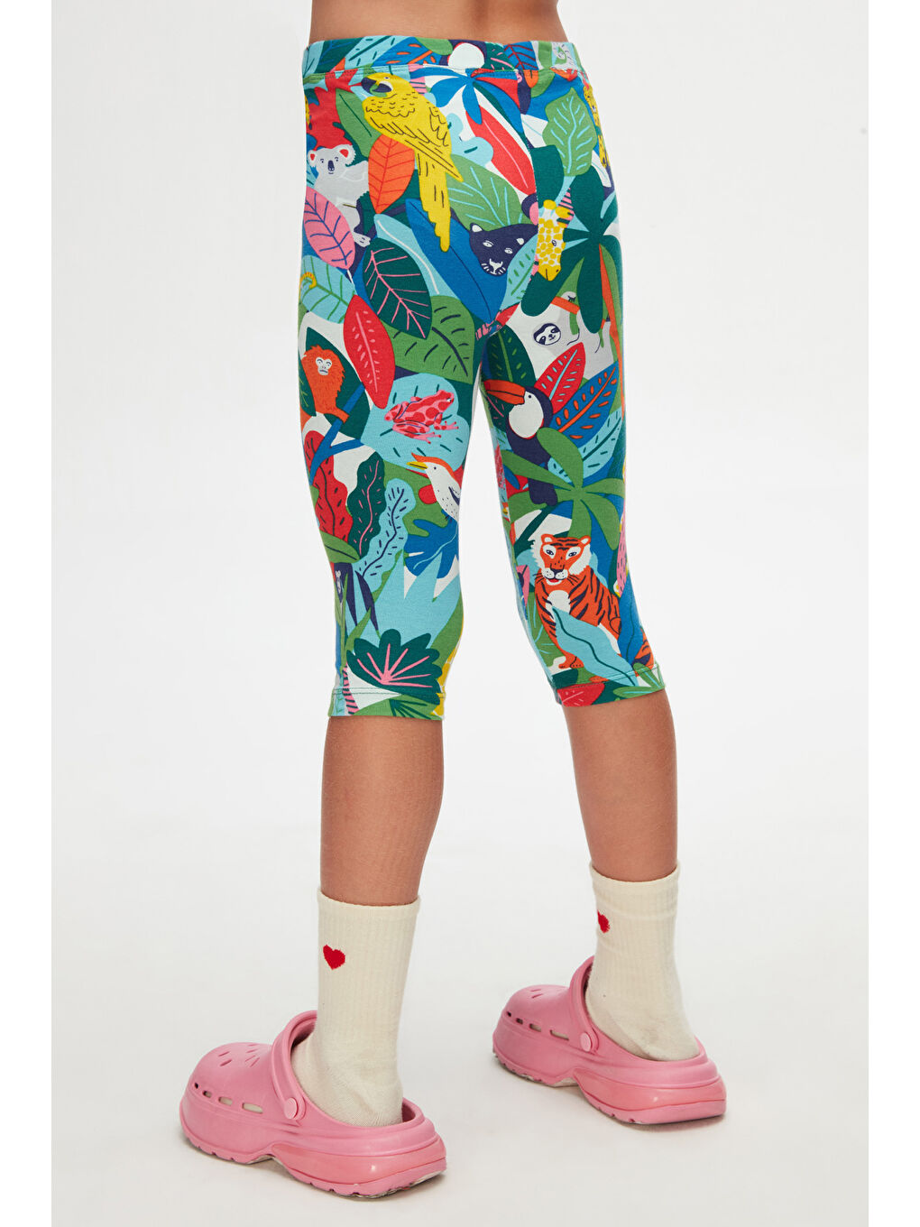 Karışık Kız Çocuk Tropical Zoo Desen Kapri-3
