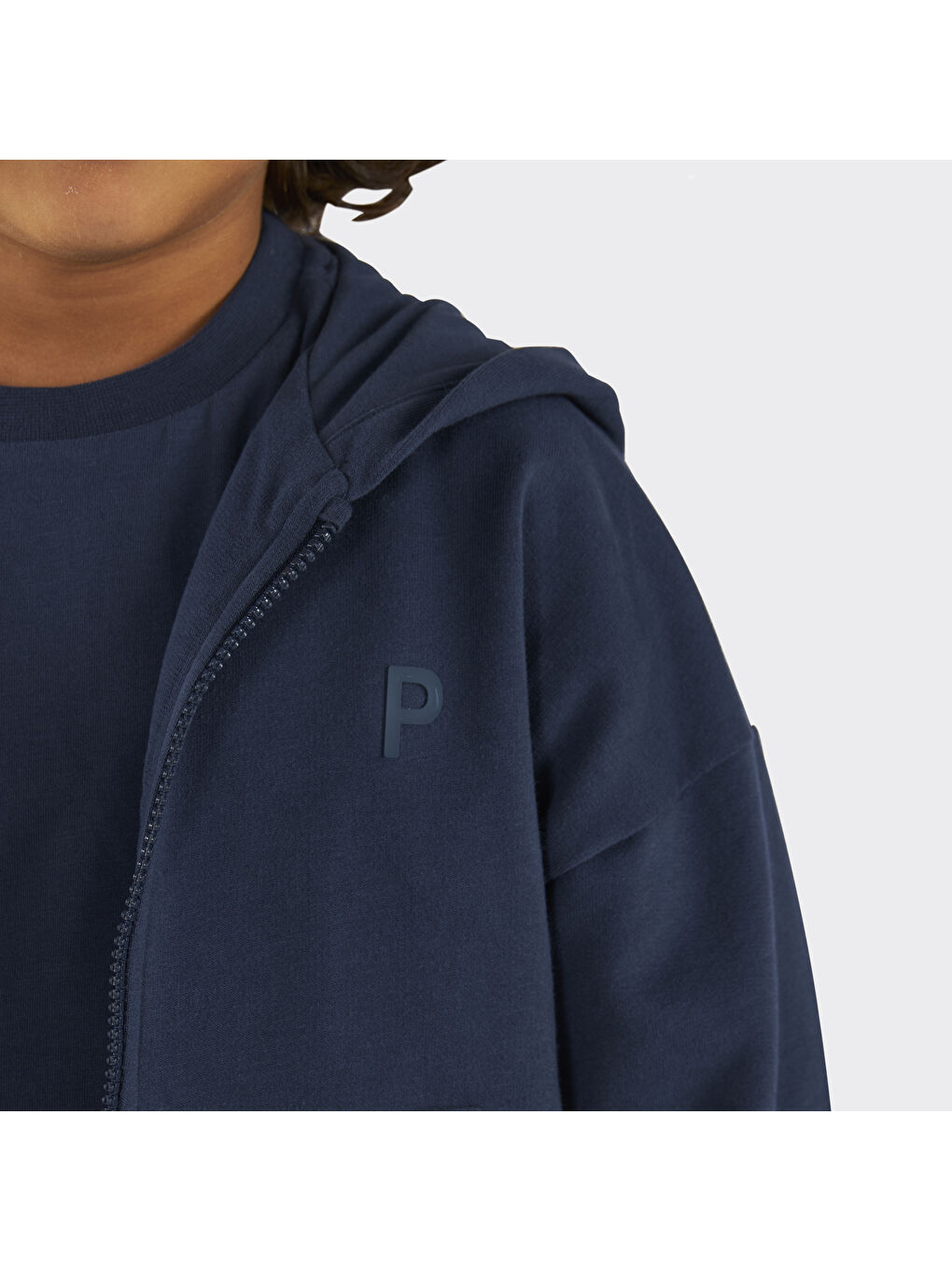 Unisex Çocuk Fermuarlı Lacivert Sweatshirt-4