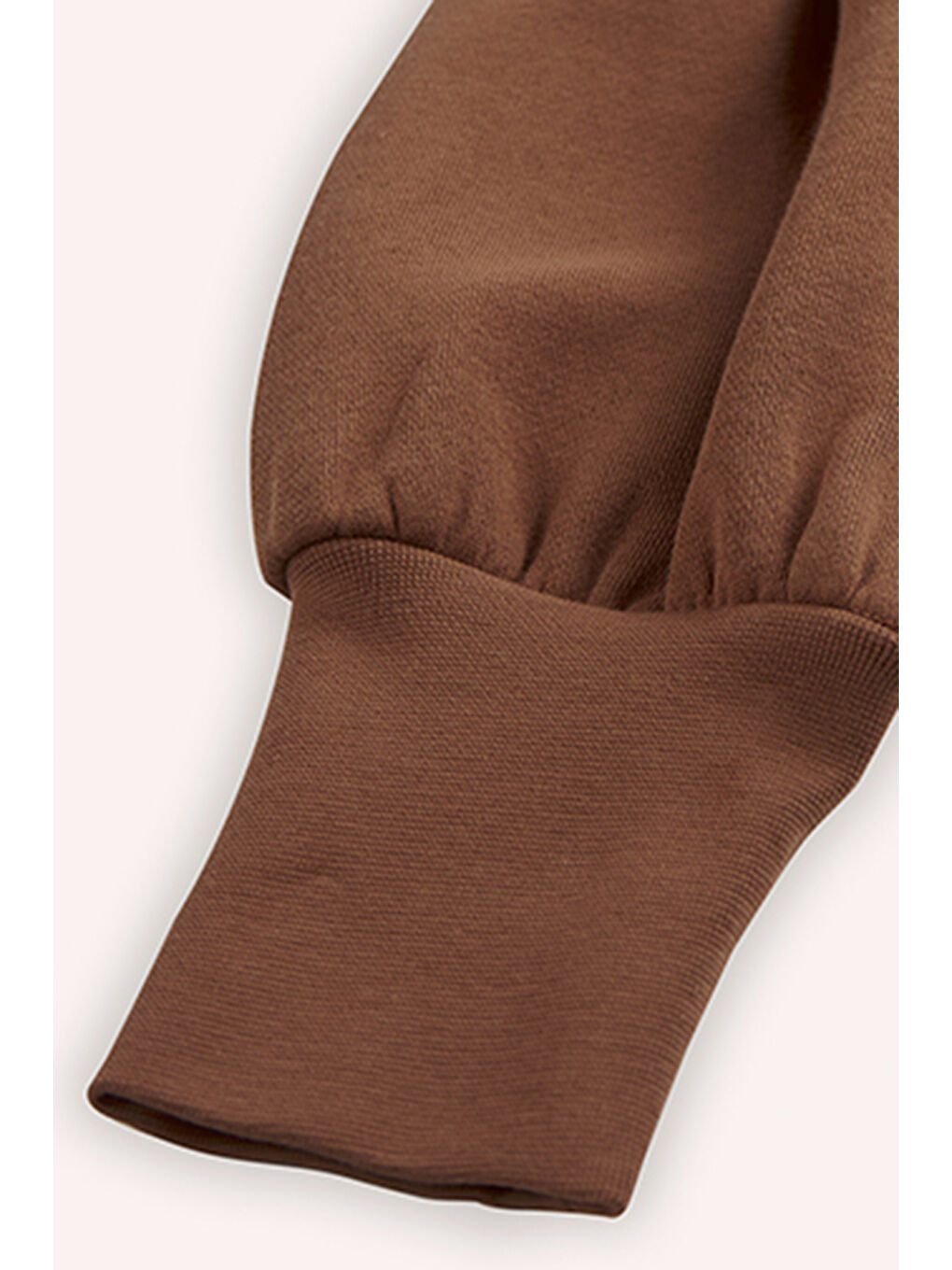 Kahverengi Kız Çocuk Nakışlı Camel Sweatshirt-4