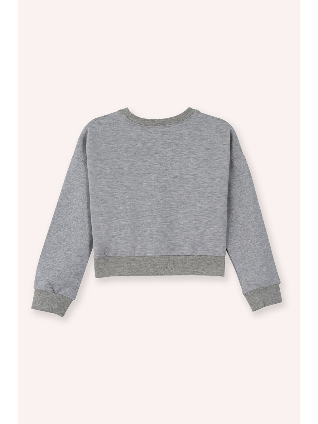Kız Çocuk Gri Melanj Sweatshirt-1