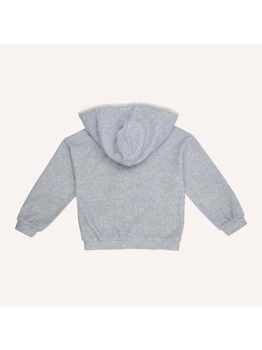 Kız Çocuk Yumuşak Dokulu Fermuarlı Mavi Sweatshirt-3