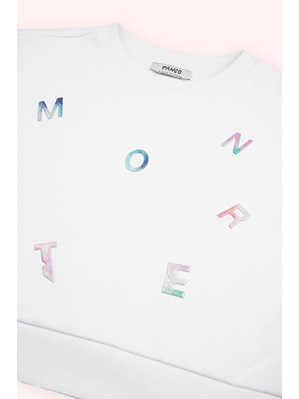 Kız Çocuk Baskı Detaylı Beyaz Sweatshirt-1