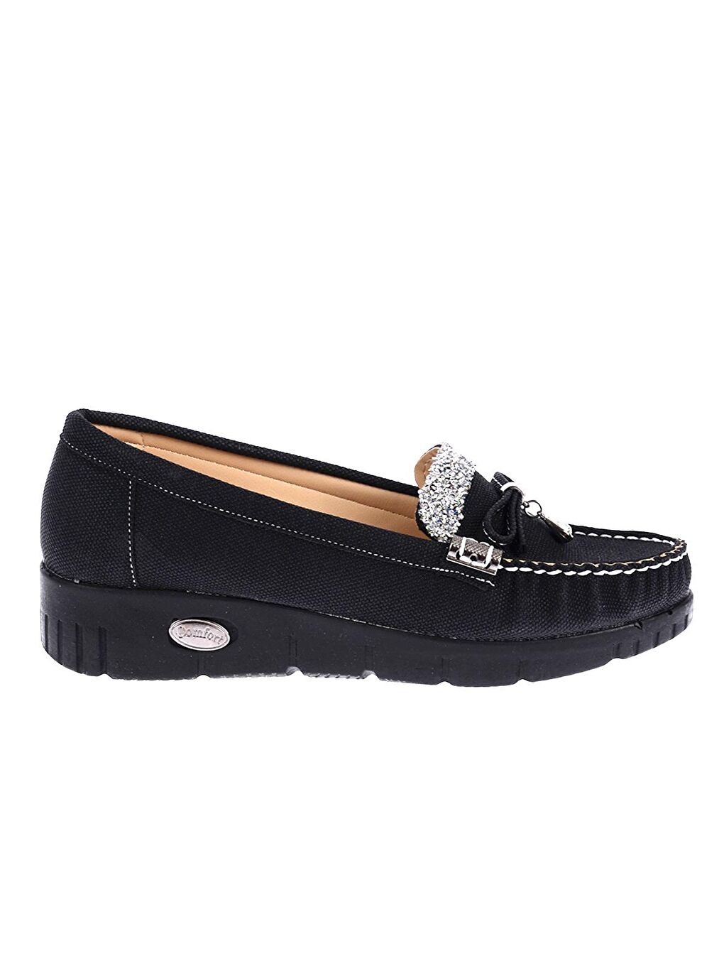 Siyah Taşlı Günlük Kadın Babet Ayakkabı Cns 181 A.-2