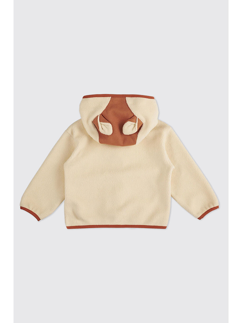 Kız Bebek Tilki Kulaklı Pelüş Bej Sweatshirt-1