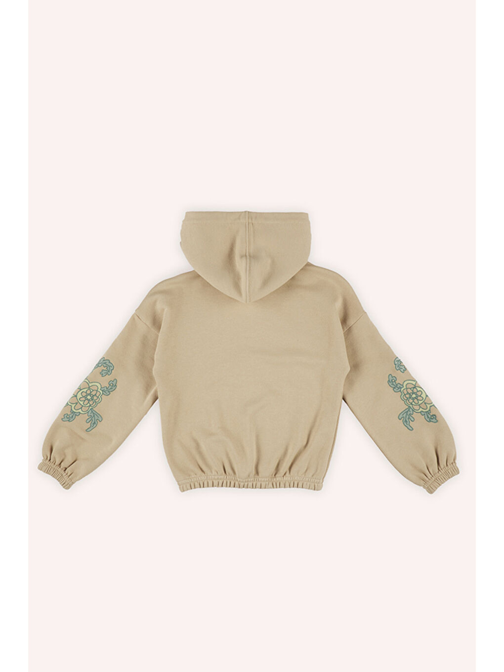 Kız Çocuk Fermuarlı Bej Sweatshirt-3