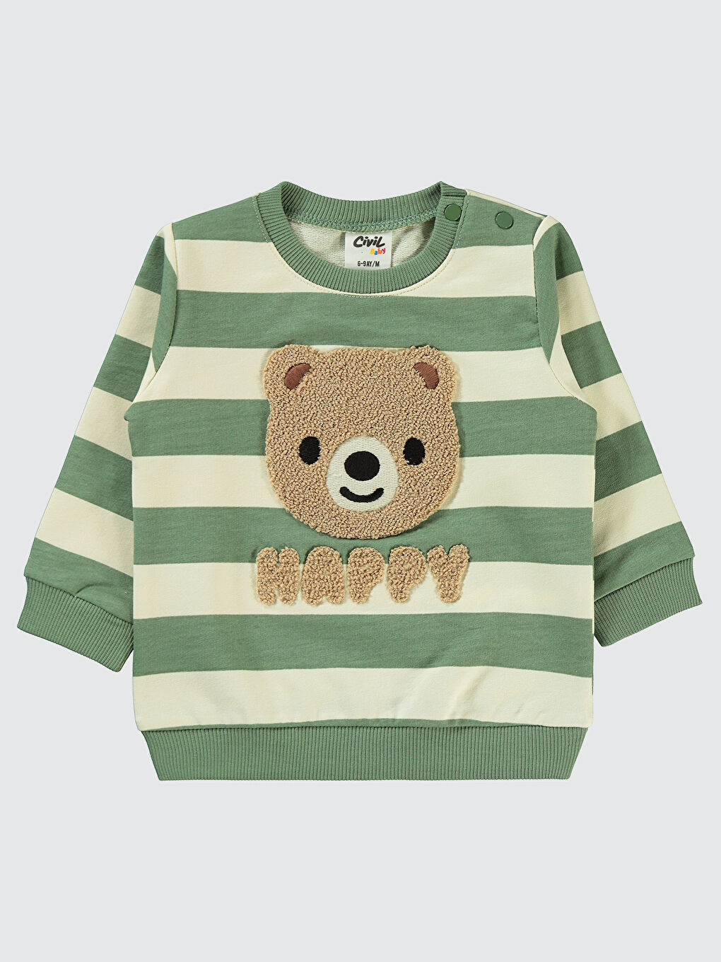 Erkek  Bebek  Sweatshirt 6-18 Ay Açık Haki