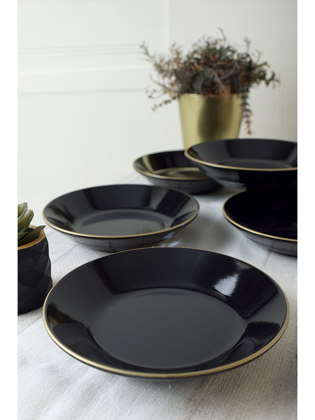 Siyah Gold Bahar Yemek Tabağı 19 Cm 6 Adet-2