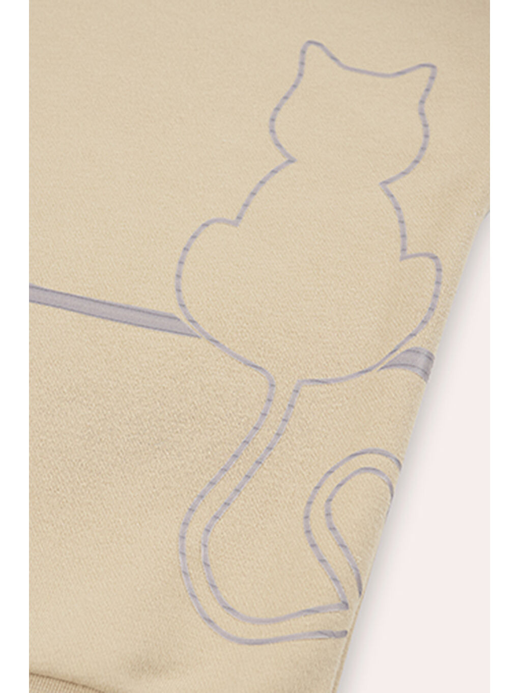 Erkek Çocuk Sırtı Baskı Detaylı Bej Sweatshirt-2