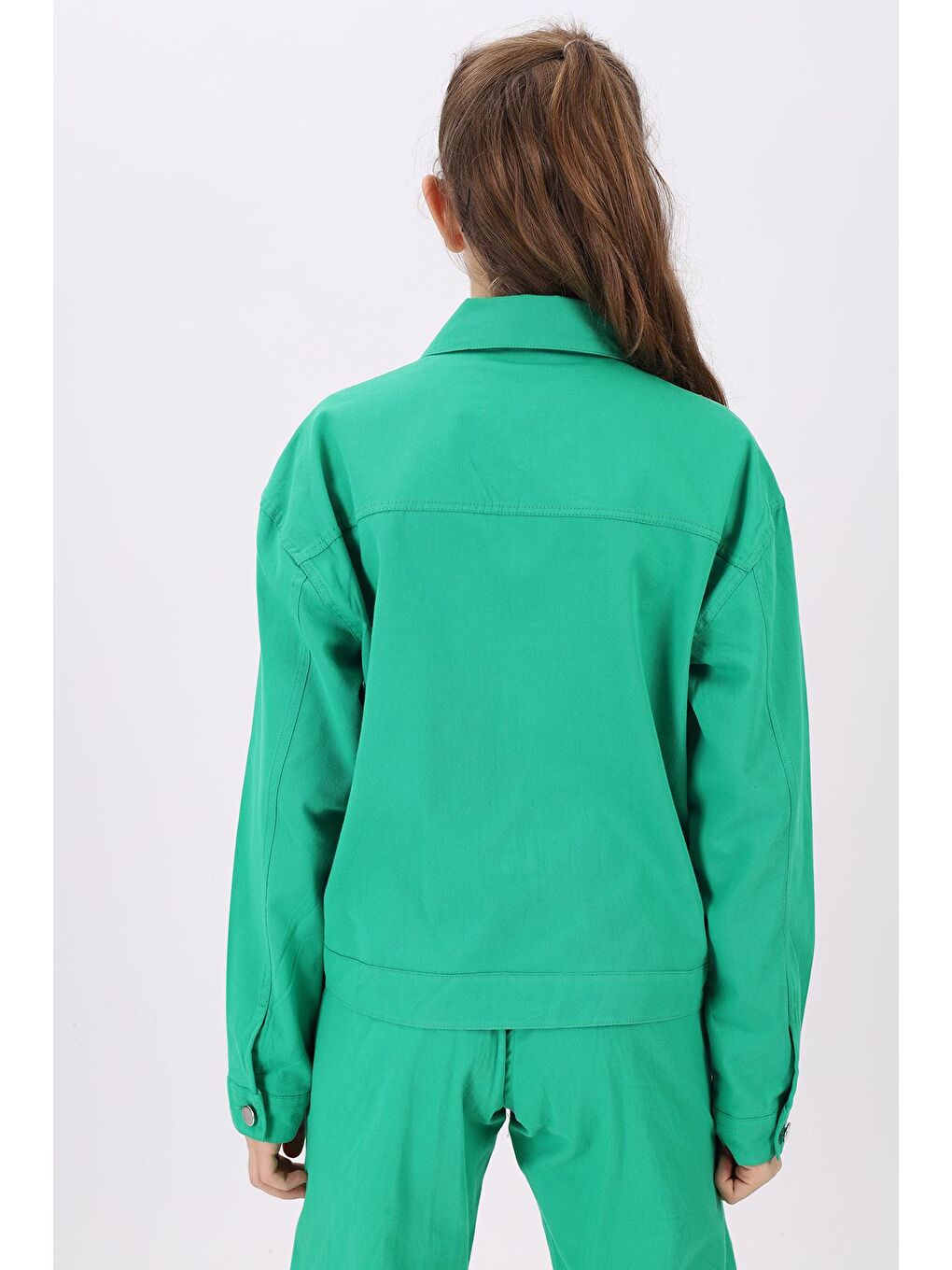 Yeşil Kız Çocuk Gabardin Ceket Lx197-4