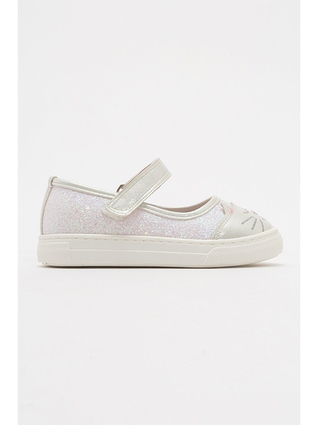 Ekru Kız Çocuk Sedef Kedili Günlük Babet-3