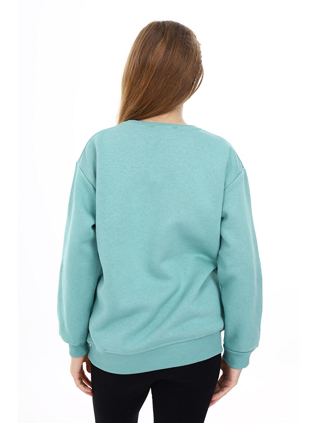 Turkuaz Kız Çocuk Baskılı 3 İplik Sweatshirt 7-13 Yaş Lx287-3