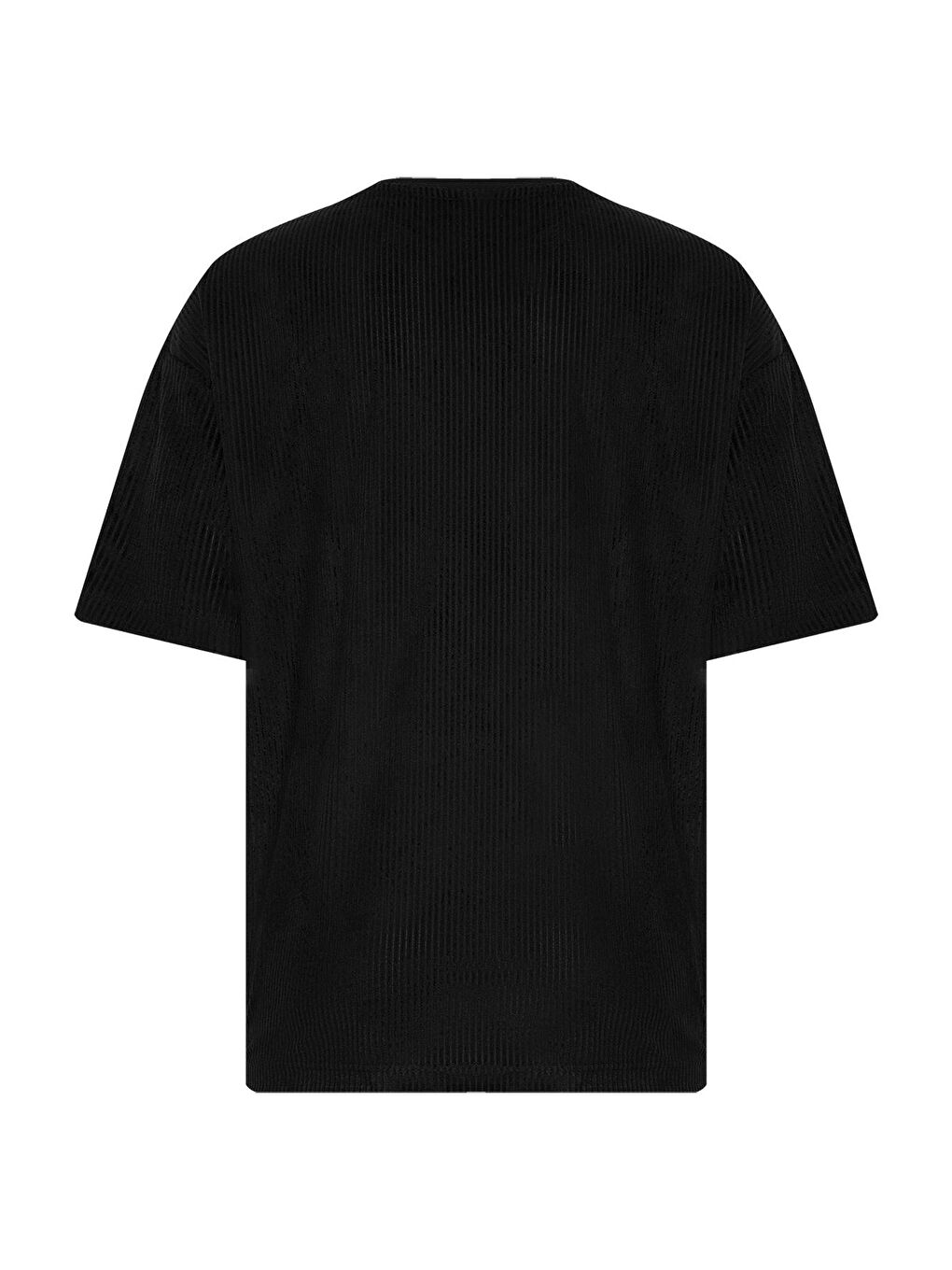 Siyah Freedom Nakışlı Fitilli Oversize Tişört 2YXE2-45986-02-2