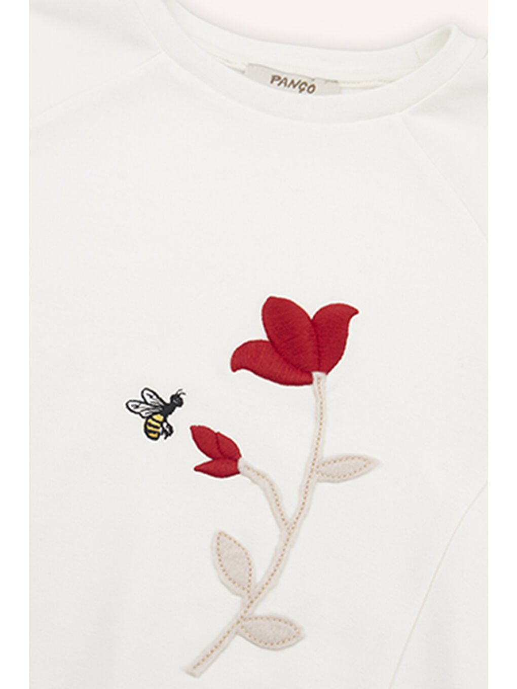 Kız Çocuk Nakış Detaylı Ekru Sweatshirt-4