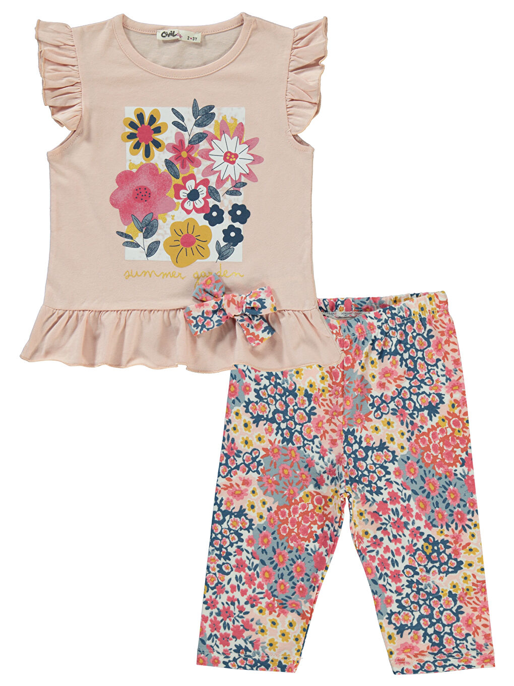 Pembe Girls Kız Çocuk Takım 2-5 Yaş Pudra