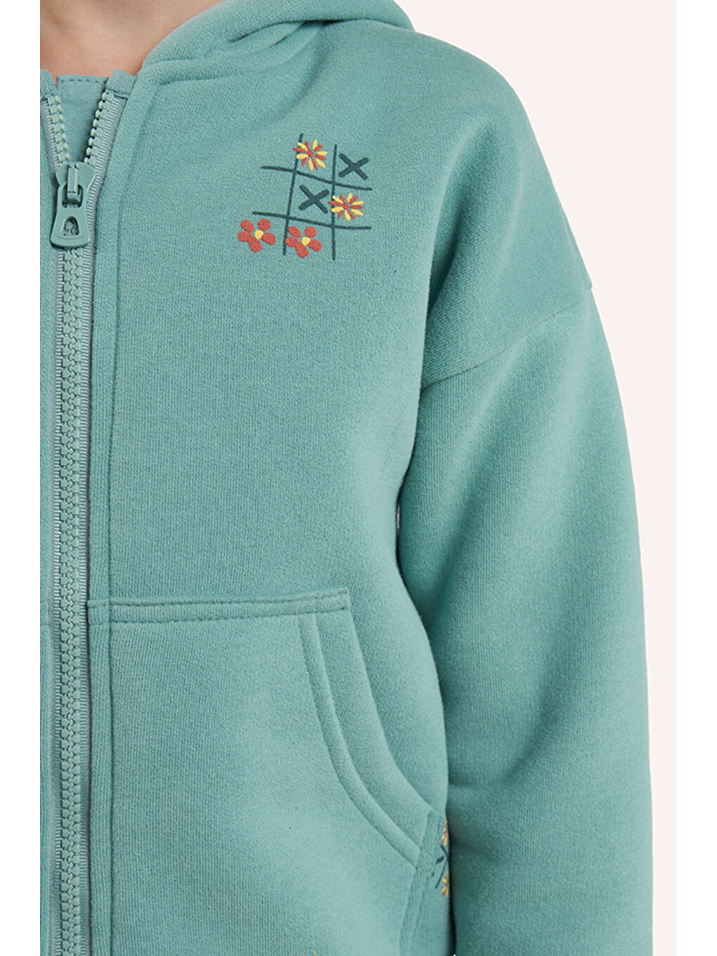 Kız Çocuk Fermuarlı Yeşil Sweatshirt-3