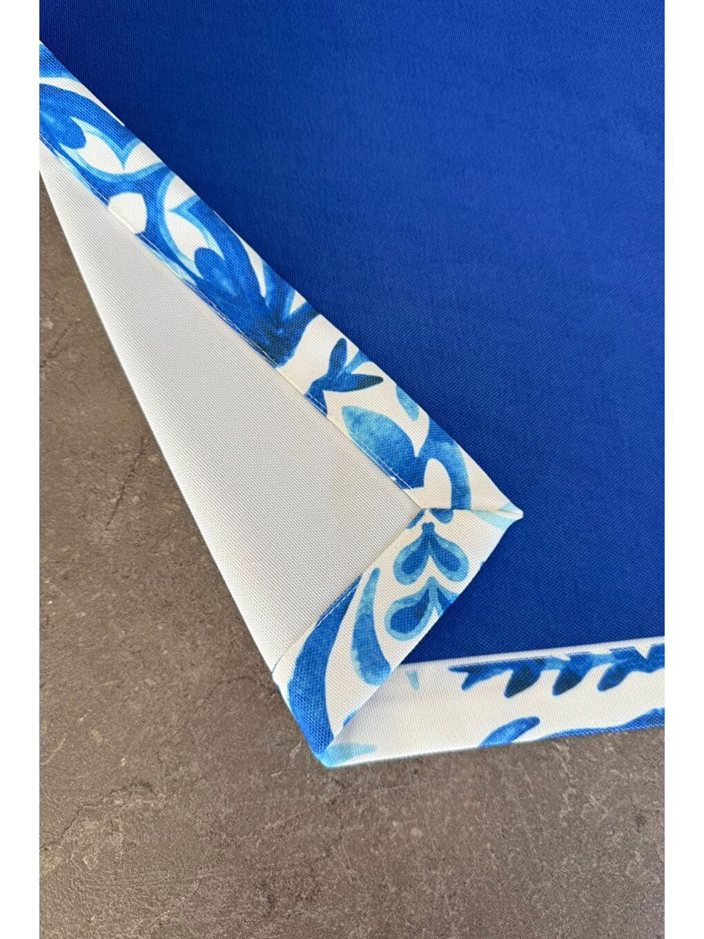 Flowa Etnik Motifli Çiçekli Mavi Zemin 1 Adet Amerikan Servis –Mavi/Beyaz 45x35 cm-2