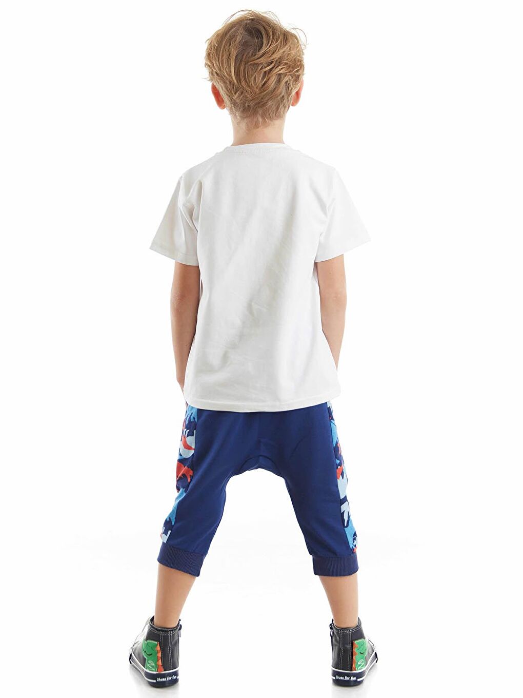 Denokids Karışık Dino Dudes Erkek Çocuk T-shirt Baggy Kapri Takım - 1