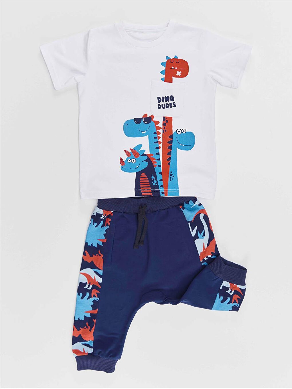 Denokids Karışık Dino Dudes Erkek Çocuk T-shirt Baggy Kapri Takım - 2