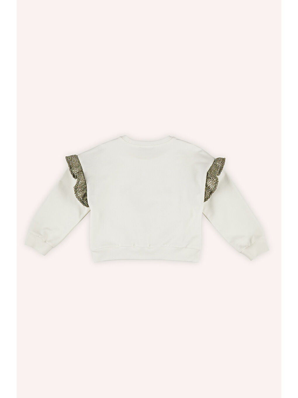 Kız Çocuk Baskılı Beyaz Sweatshirt-3