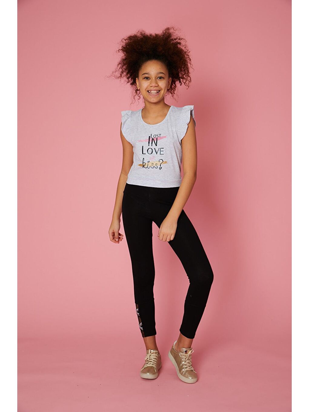 Gri Kız Çocuk Tişört