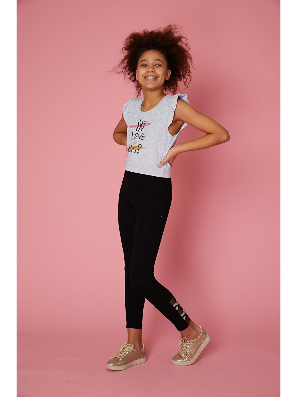 Gri Kız Çocuk Tişört-2