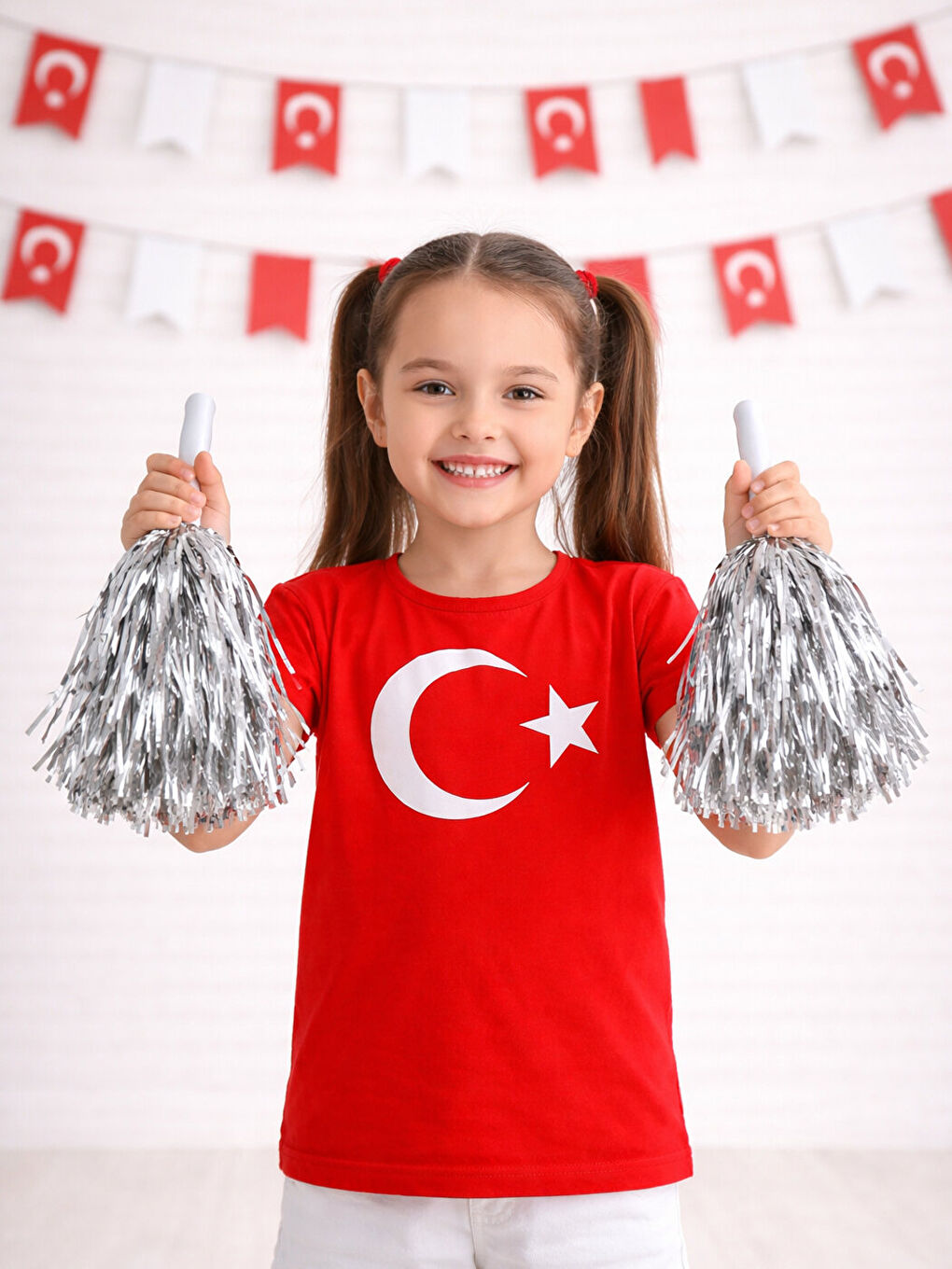 Gri Gümüş Metalik Ponpon – Milli Bayram Gösteri Ponponu 2'li